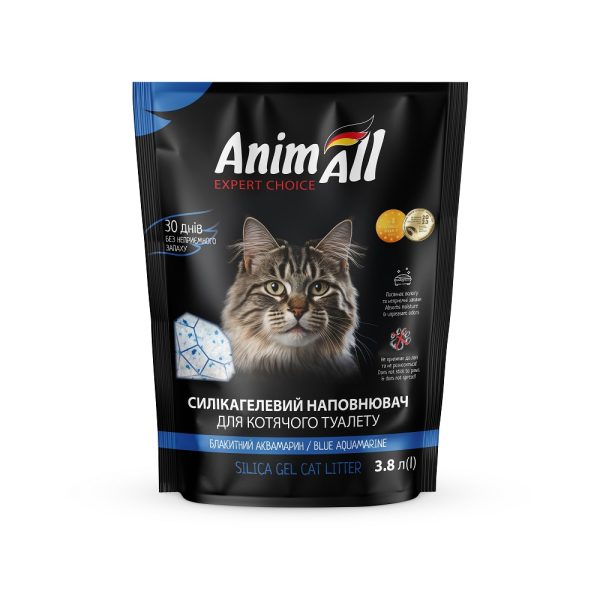 Силікагелевий наповнювач AnimAll Кристали аквамарину, для котів, 3.8 л (1.6 кг)