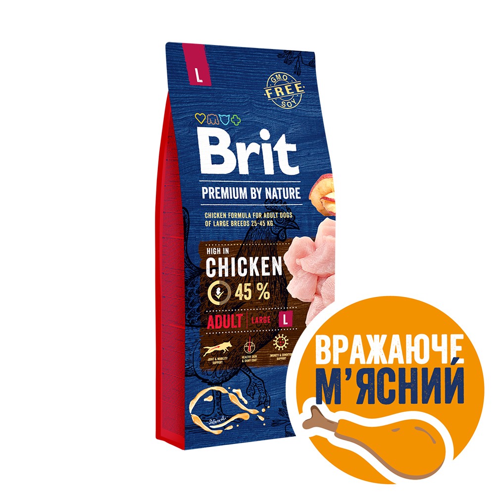 Brit Premium Dog Adult L для дорослих собак великих порід, з куркою