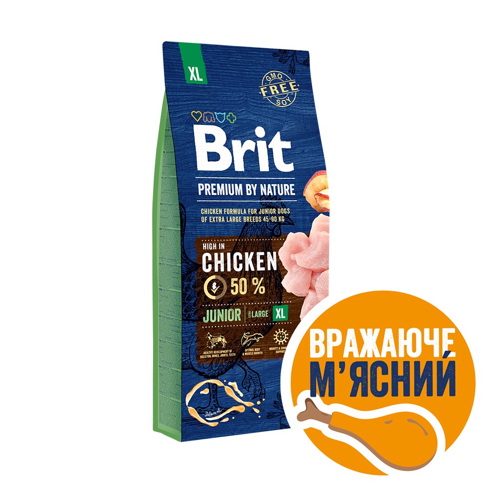 Brit Premium Dog Junior XL для цуценят та юніорів гігантських порід, з куркою