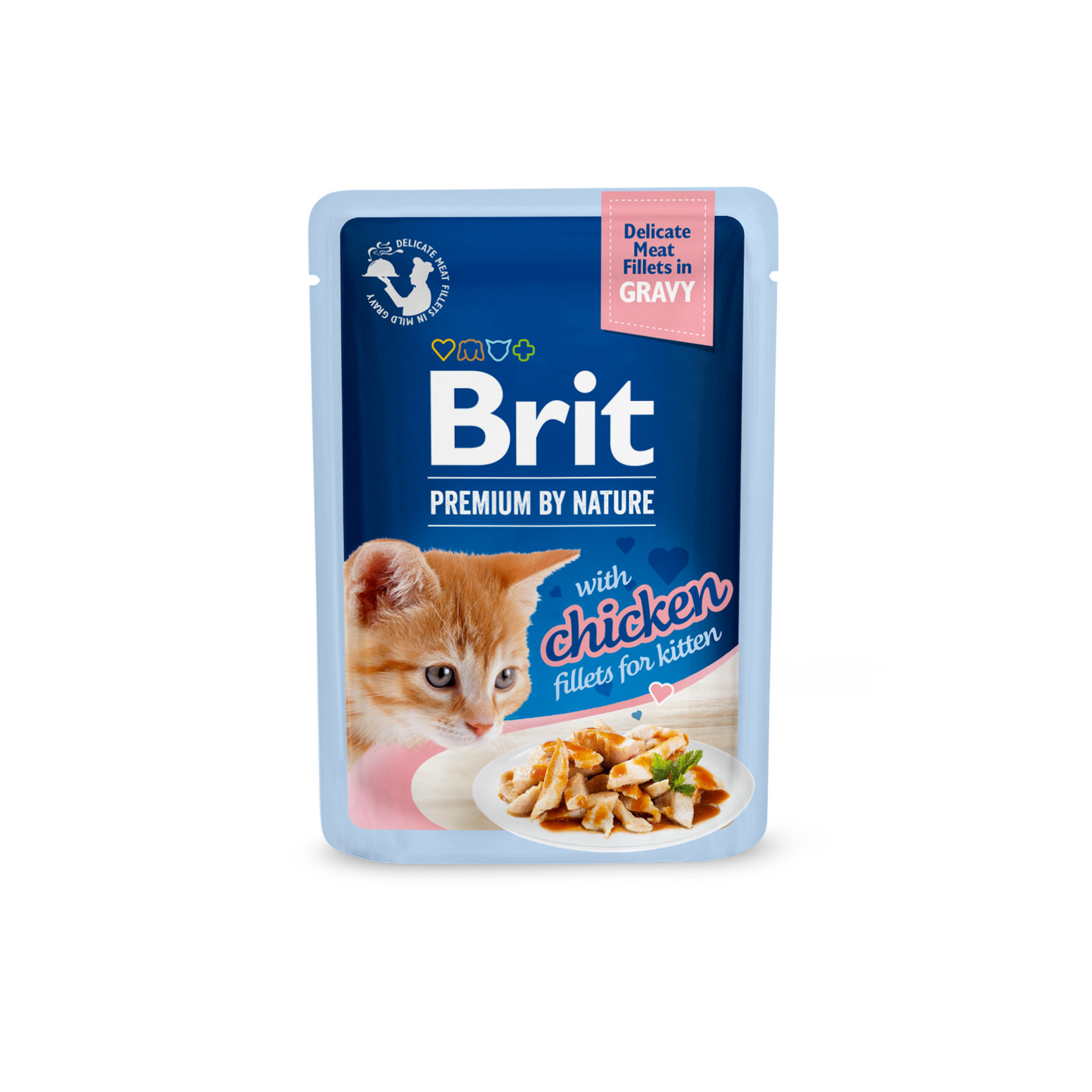 Brit Premium Delicate Fillets in Gravy Chicken for Kitten для кошенят філе в соусі курка 85 г