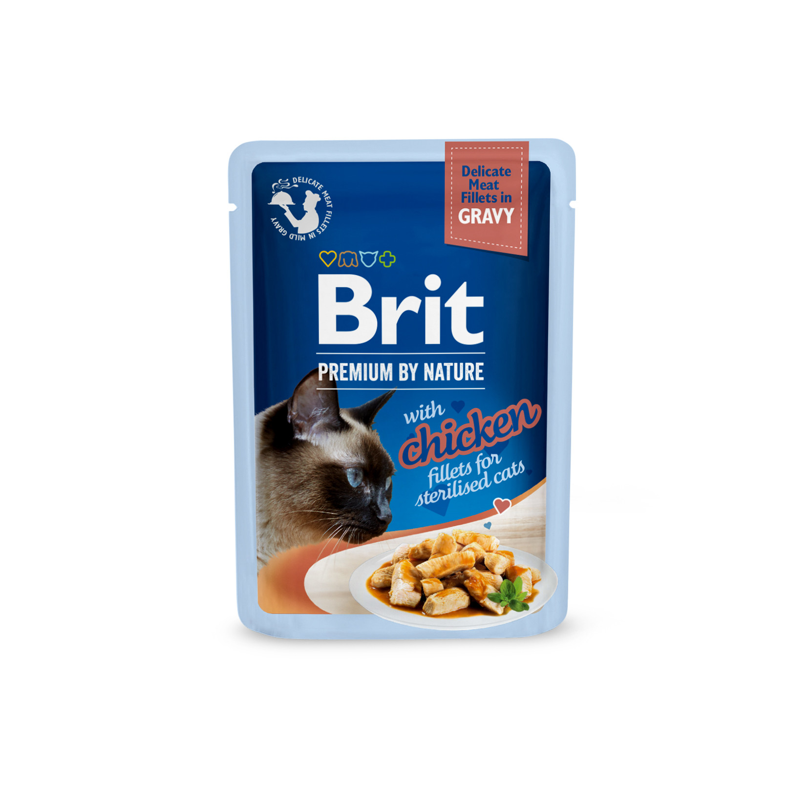 Brit Premium Delicate Fillets in Gravy Chicken for Sterilised для стерилізованих котів філе в соусі курка 85 г