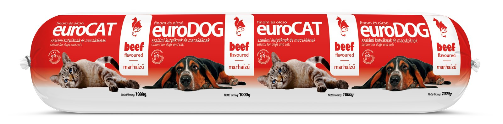 EuroDog/EuroCat Salami Beef для собак і котів салямі з яловичиною 1 кг