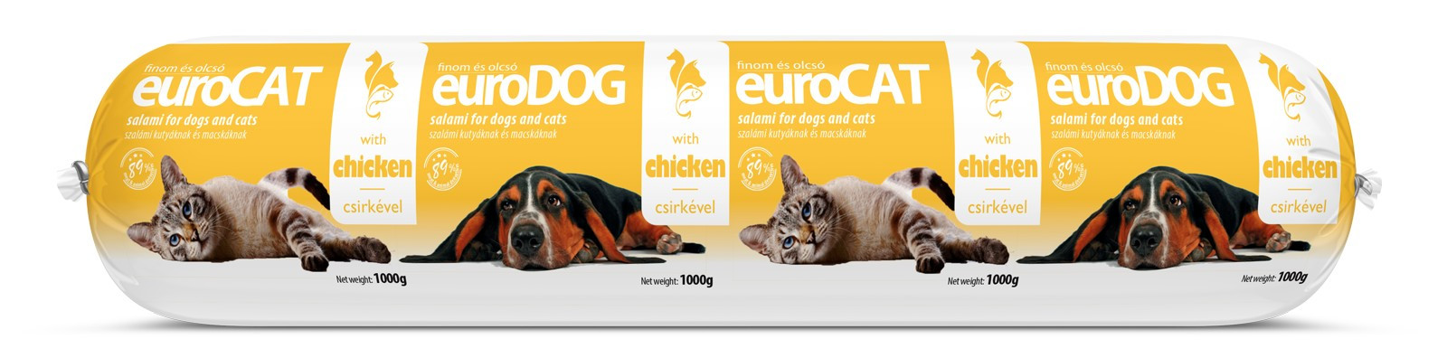 EuroDog/EuroCat Salami Chicken для собак і котів салямі з курятиною 1 кг