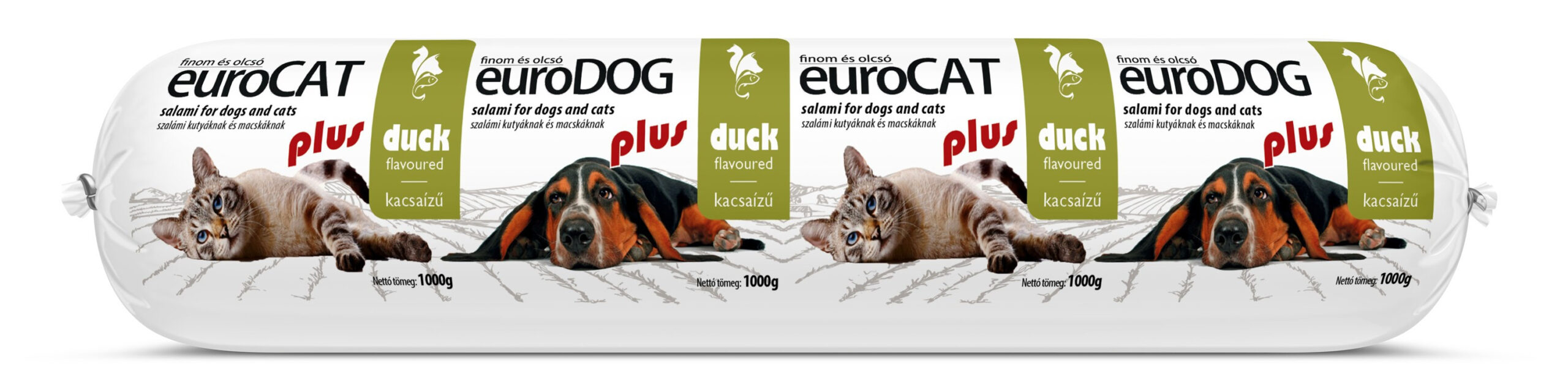 EuroDog/EuroCat Salami PLUS Duck для собак і котів салямі з качкою 1 кг