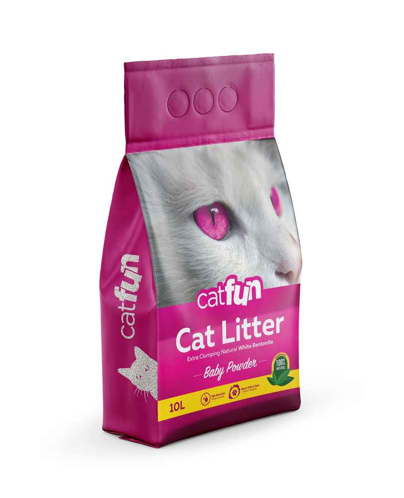 Catfun бентонітовий для котячих туалетів з ароматом дитячої присипки