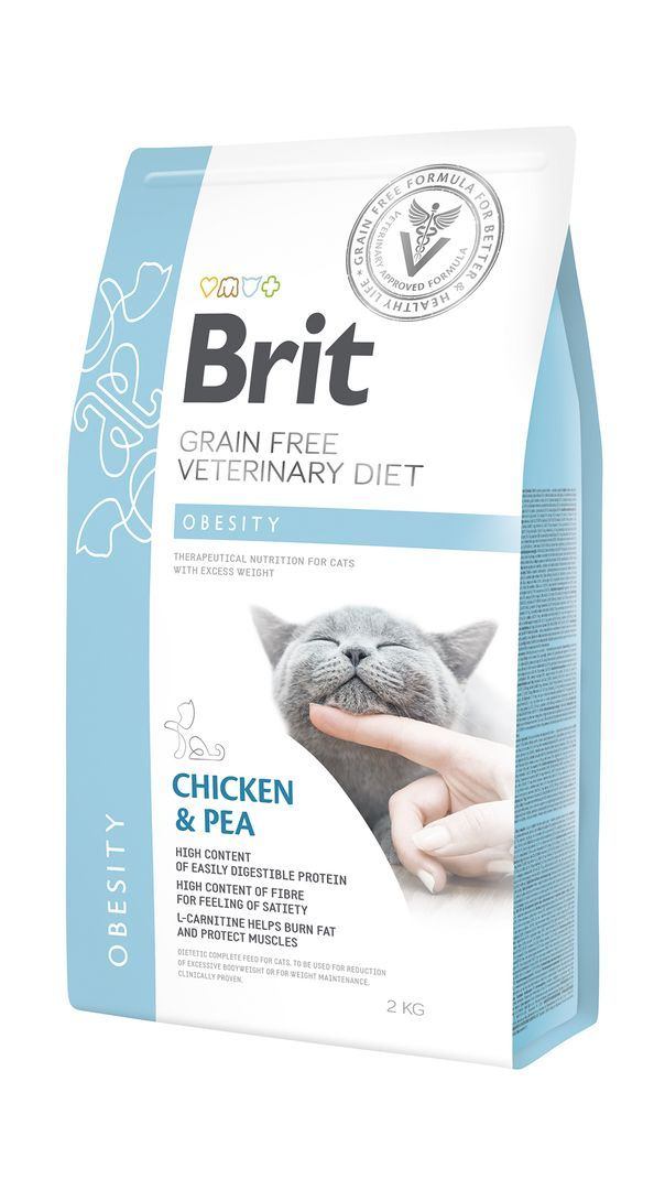 Brit GF VetDiet Cat Obesity для котів, при зайвій вазі та ожирінні, з куркою та горохом