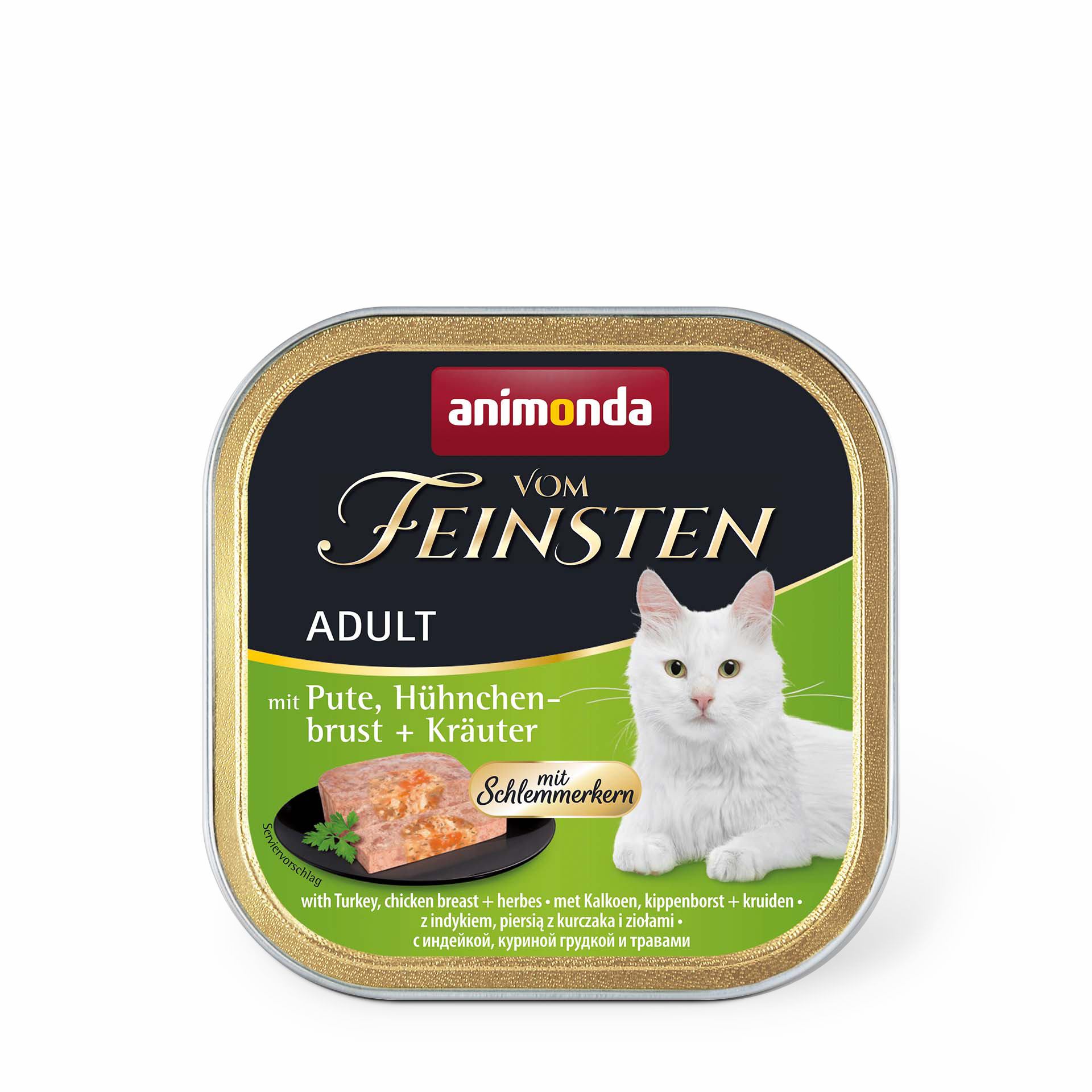 Animonda Vom Feinsten для дорослих котів, з індичкою, курячою грудкою і травами 100 г