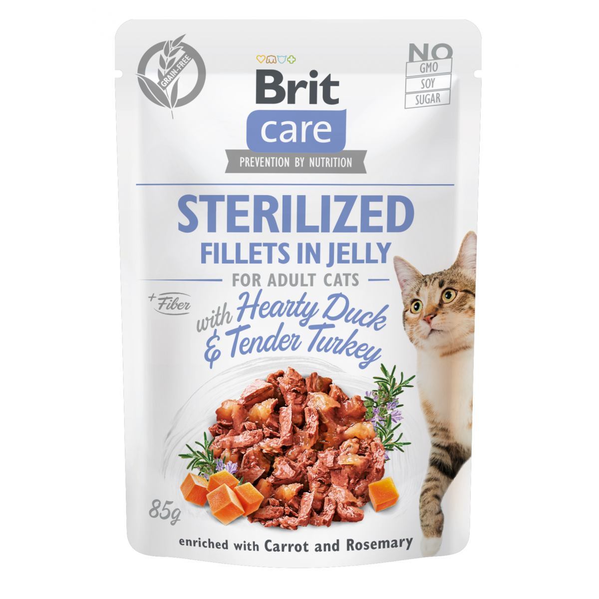 Brit Care Cat Pouch для кастрованих котів, в желе, качка та індичка 85 г