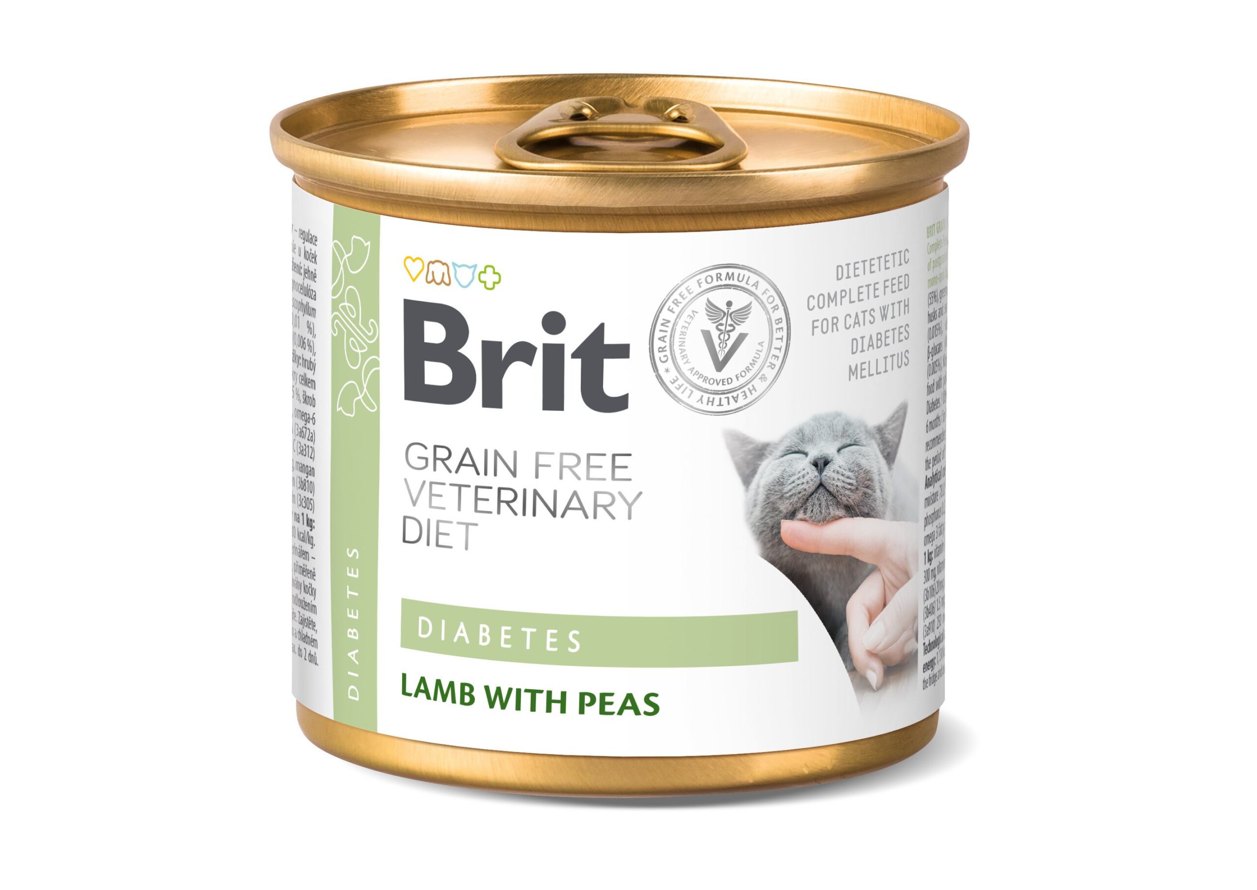 Brit GF VetDiet Diabetes для котів,  при цукровому діабеті, з ягням та горохом 200 г