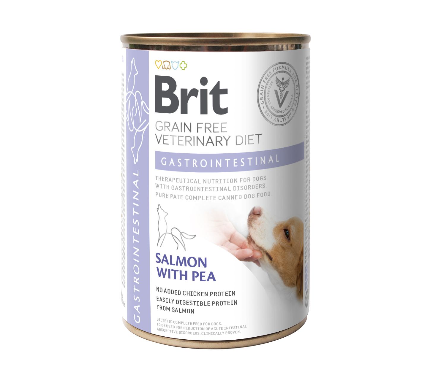 Brit GF VetDiet Gastrointestinal для собак, при проблемах з травленням, лосось та горошок 400 г
