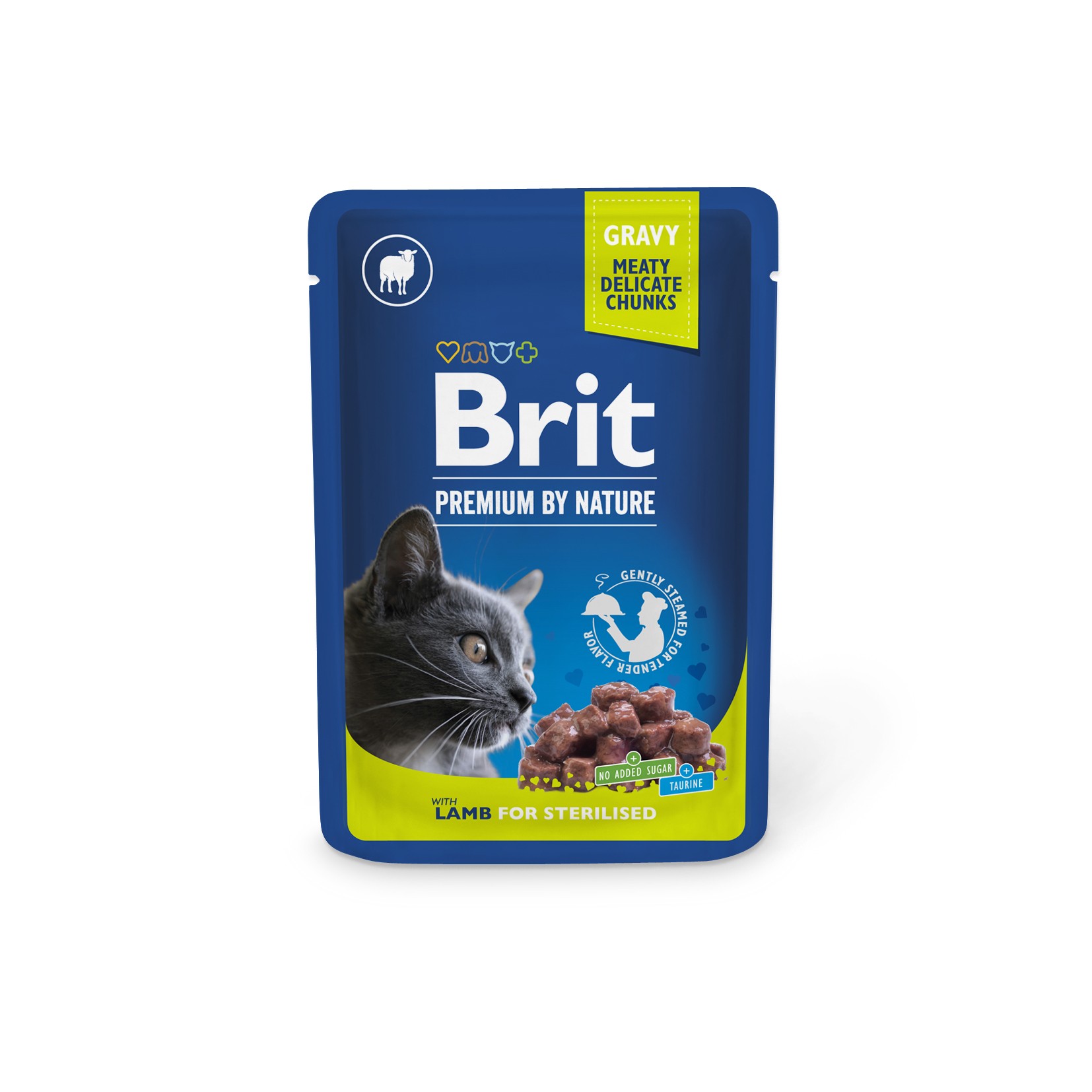 Brit Premium Cat pouch для стерилізованих котів, ягнятина 100 г