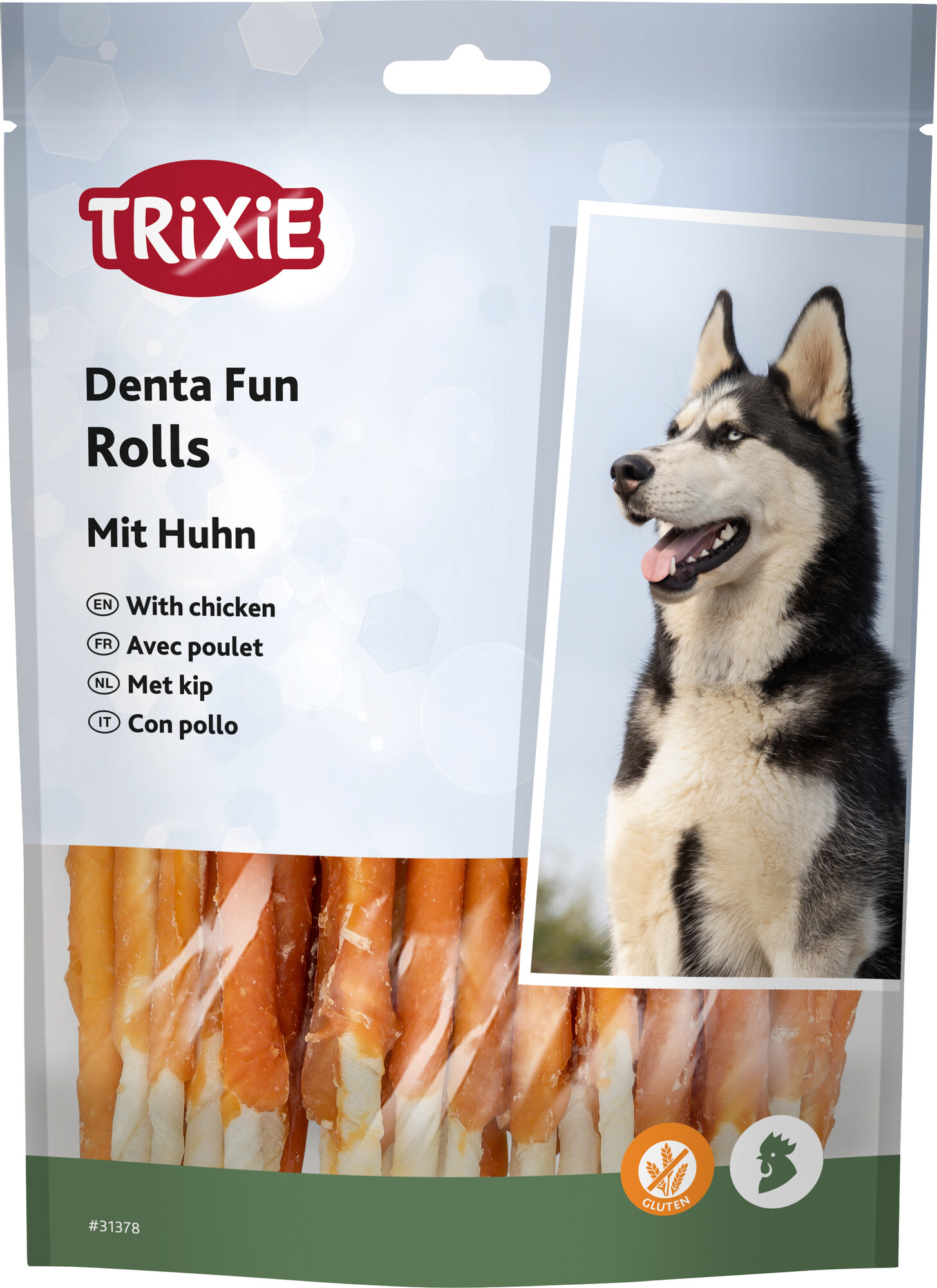 Ласощі Trixie Denta Fun Chewing Rolls для собак Паличка для чищення зубів з куркою 12 см