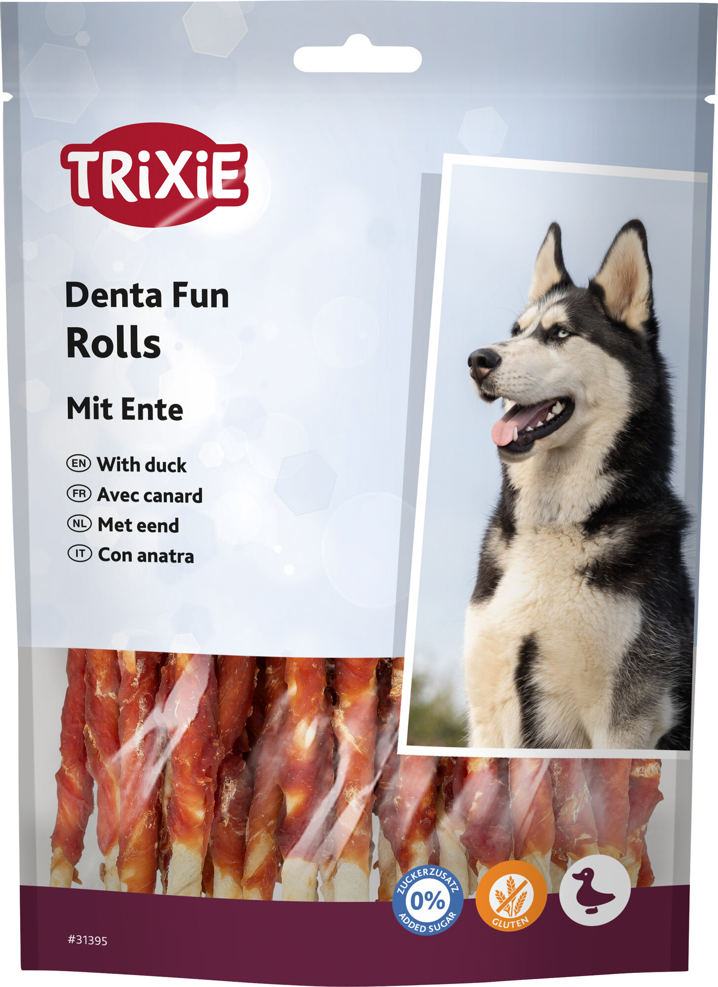 Ласощі Trixie Denta Fun Chewing Rolls для собак Паличка для чищення зубів з качкою 12 см