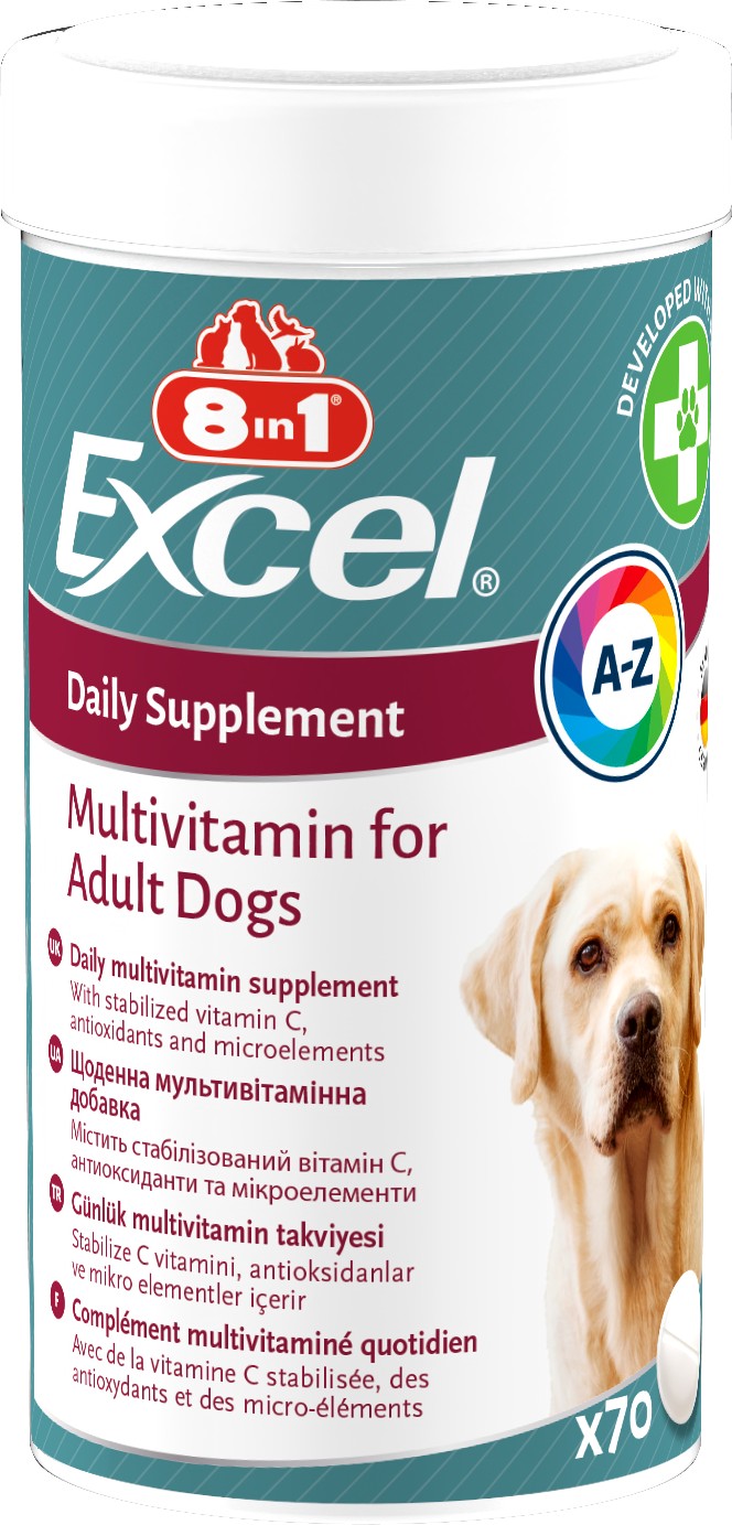 Вітаміни 8in1 Excel Multi Vitamin Adult для дорослих собак, мультивітамін, 70 шт
