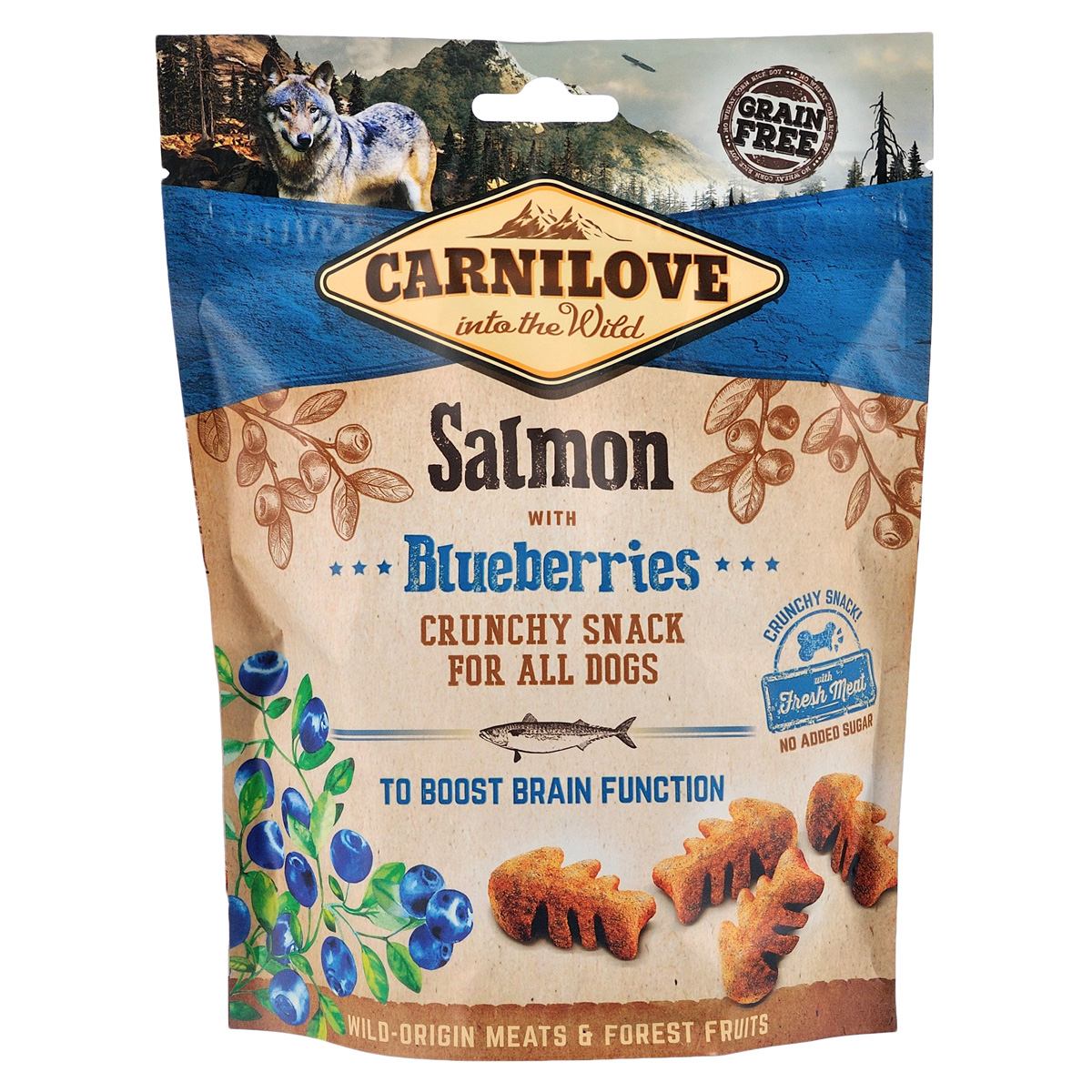 Carnilove Dog Crunchy Snack для собак, лосось та чорниця