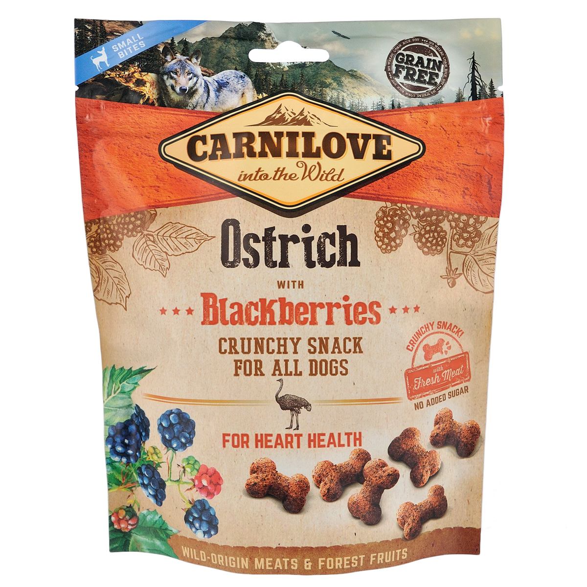 Carnilove Dog Crunchy Snack для собак, м'ясо страуса та ожина