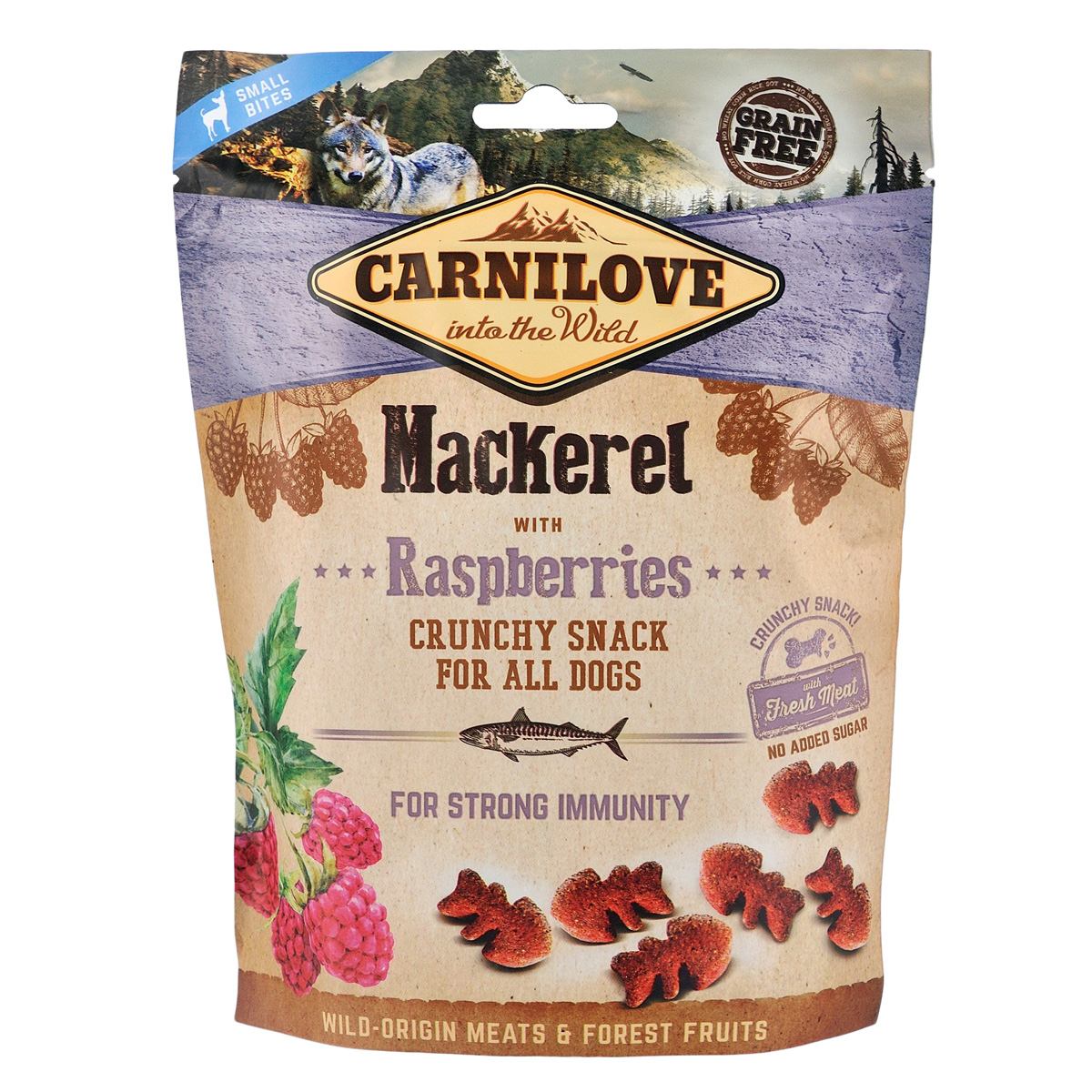 Carnilove Dog Crunchy Snack для собак, скумбрія та малина