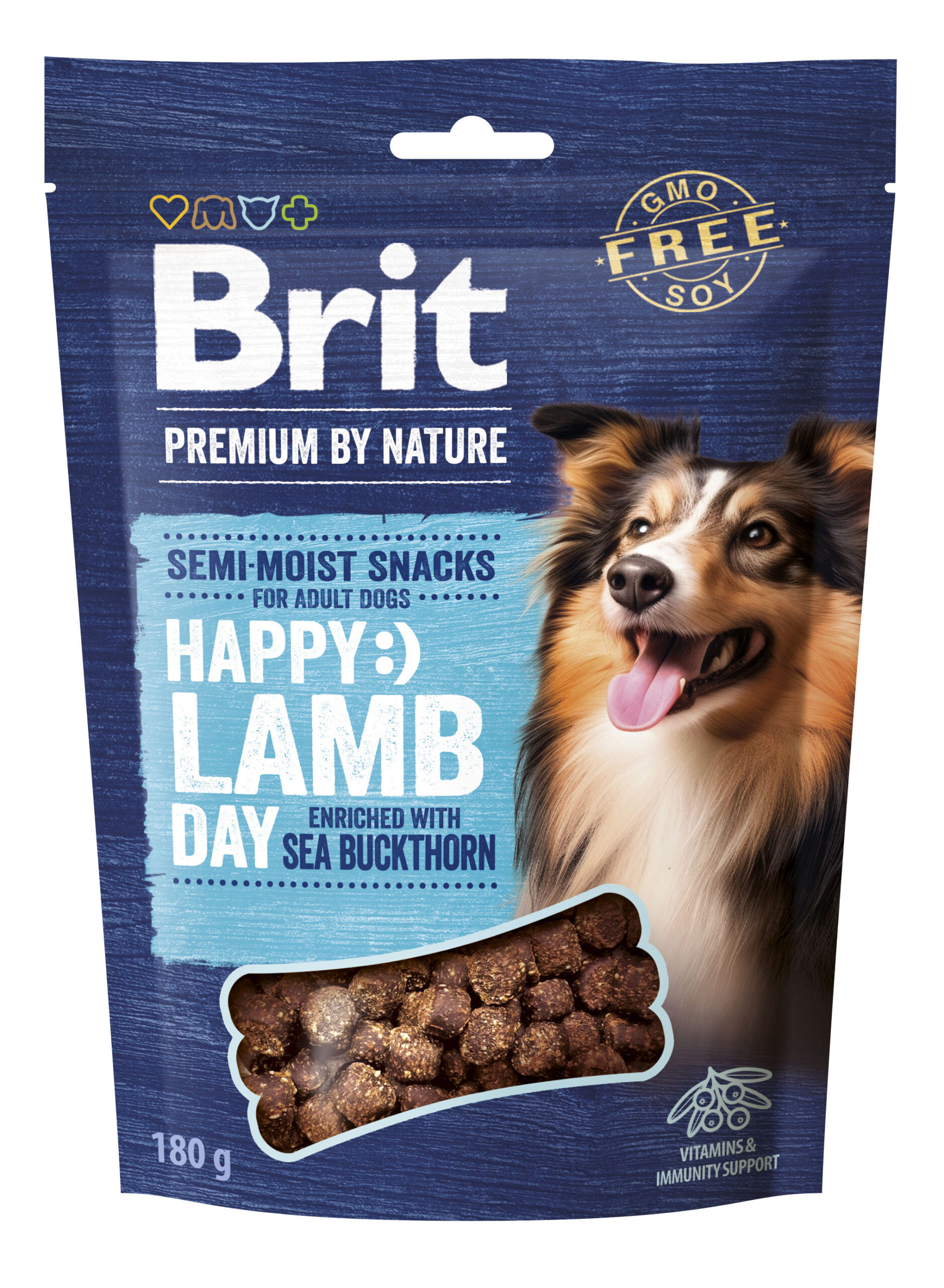 Brit Premium Semi-moist Snacks Lamb with Sea Buckthorn напіввологі з ягням і обліпихою