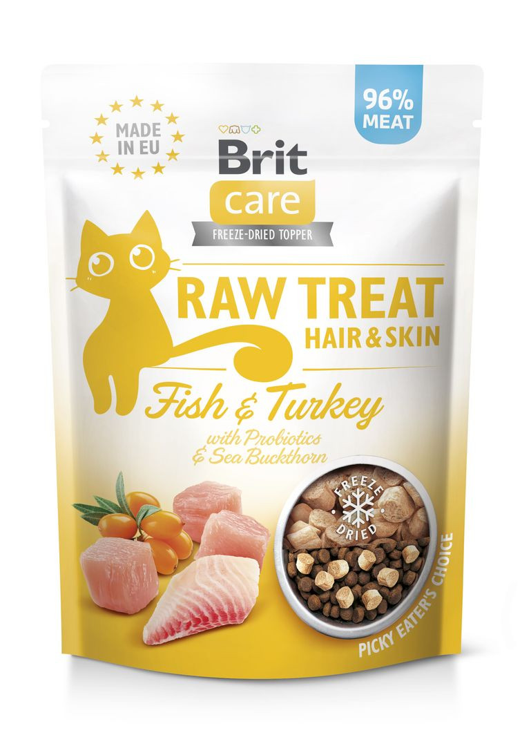 Brit Raw Treat Hair & Skin Freeze-dried з рибою та індичкою