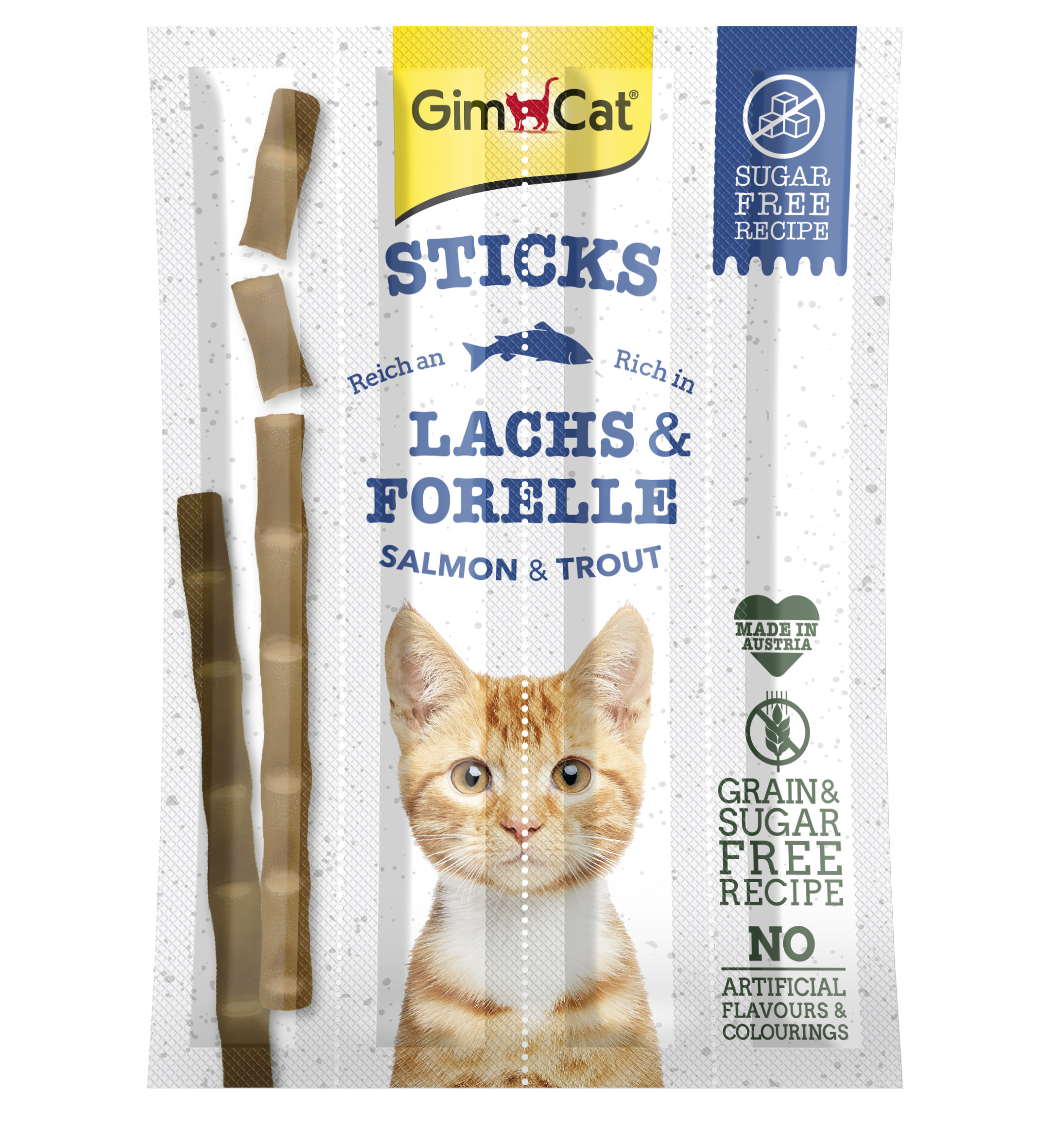 GimCat для котів, палички з лососем та фореллю