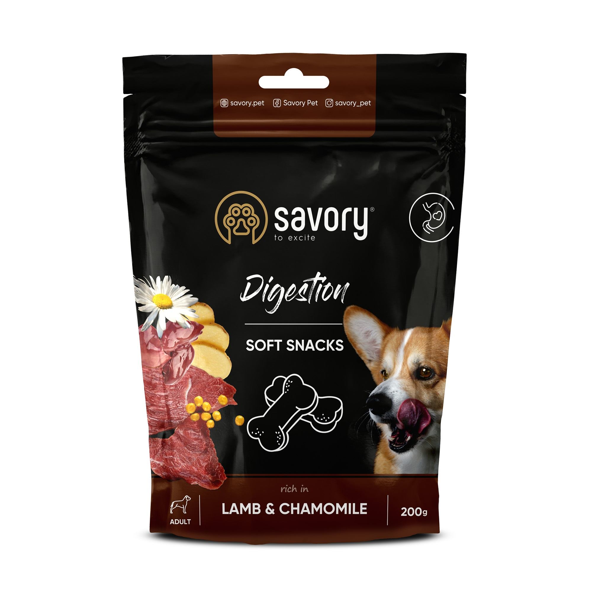 Savory для покращення травлення собак, ягня та ромашка