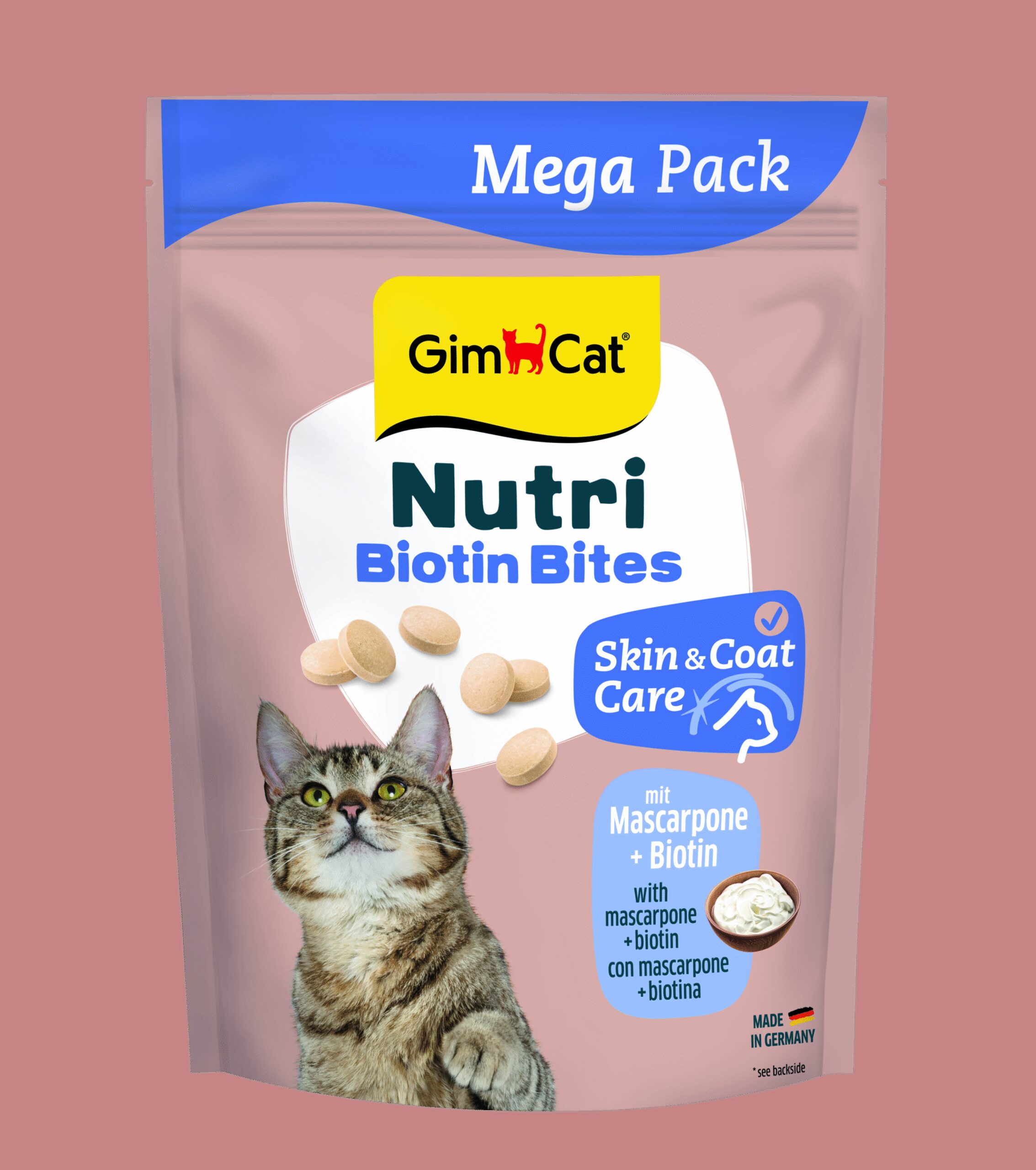GimCat NUTRI BIOTIN BITES для котів для покращення стану шкіри та шерсті з маскарпоне та біотином