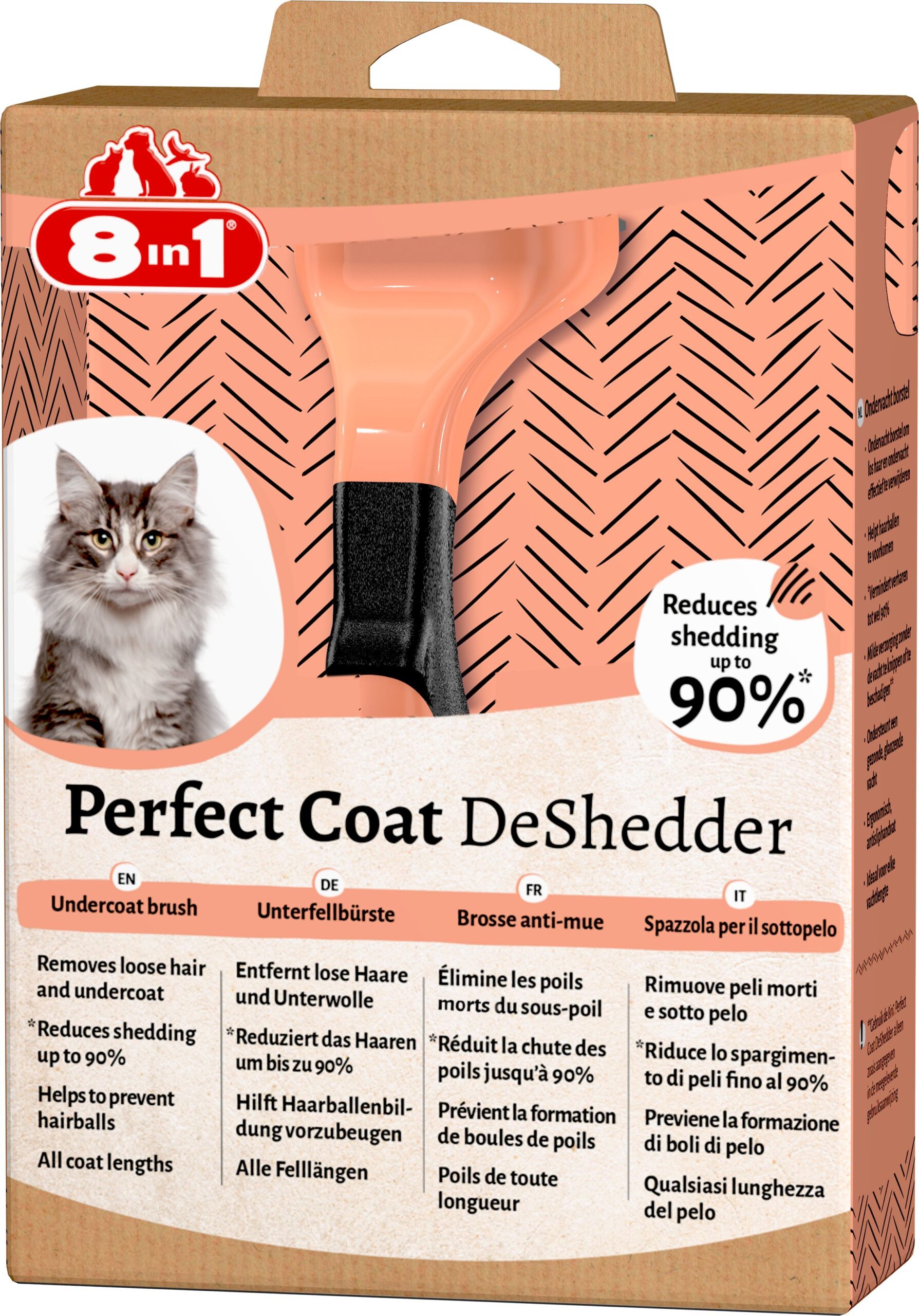 Дешеддер 8in1 Perfect Coat для вичісування котів, 4,5 см