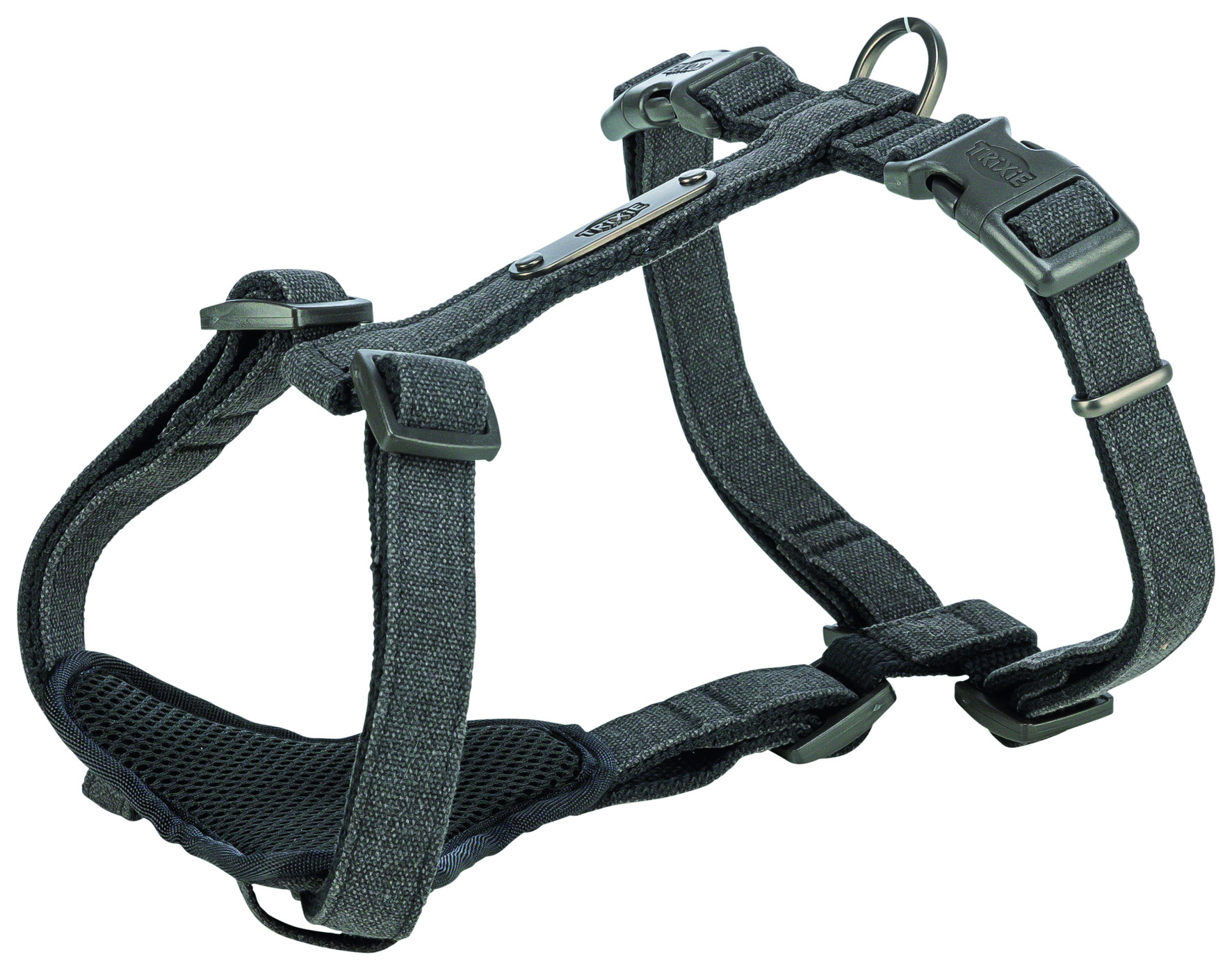 Шлея Trixie CityStyle H-harness для собак бавовна M–L 52–75 см 20 мм чорна
