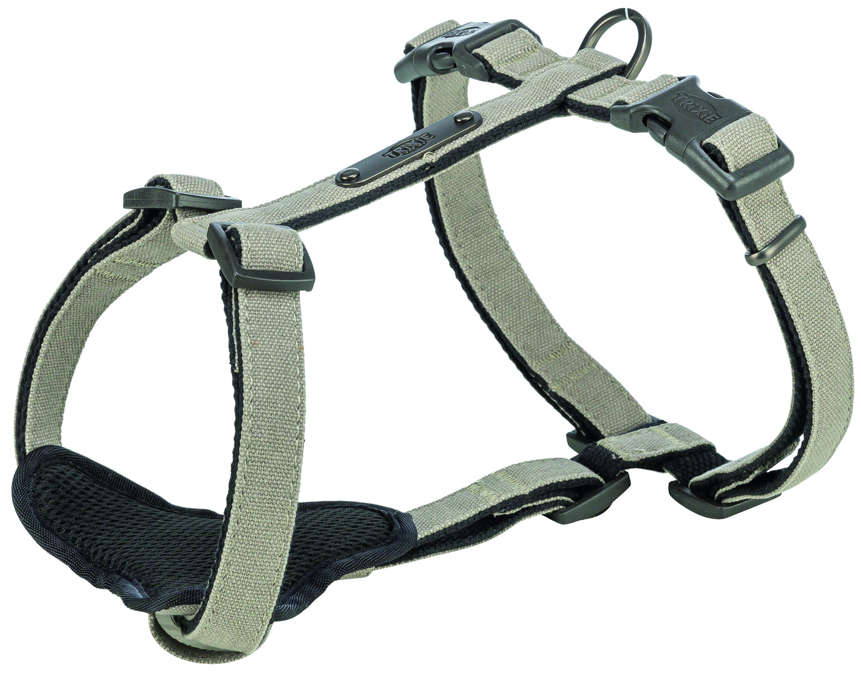 Шлея Trixie CityStyle H-harness для собак бавовна M–L 52–75 см 20 мм світло-сіра