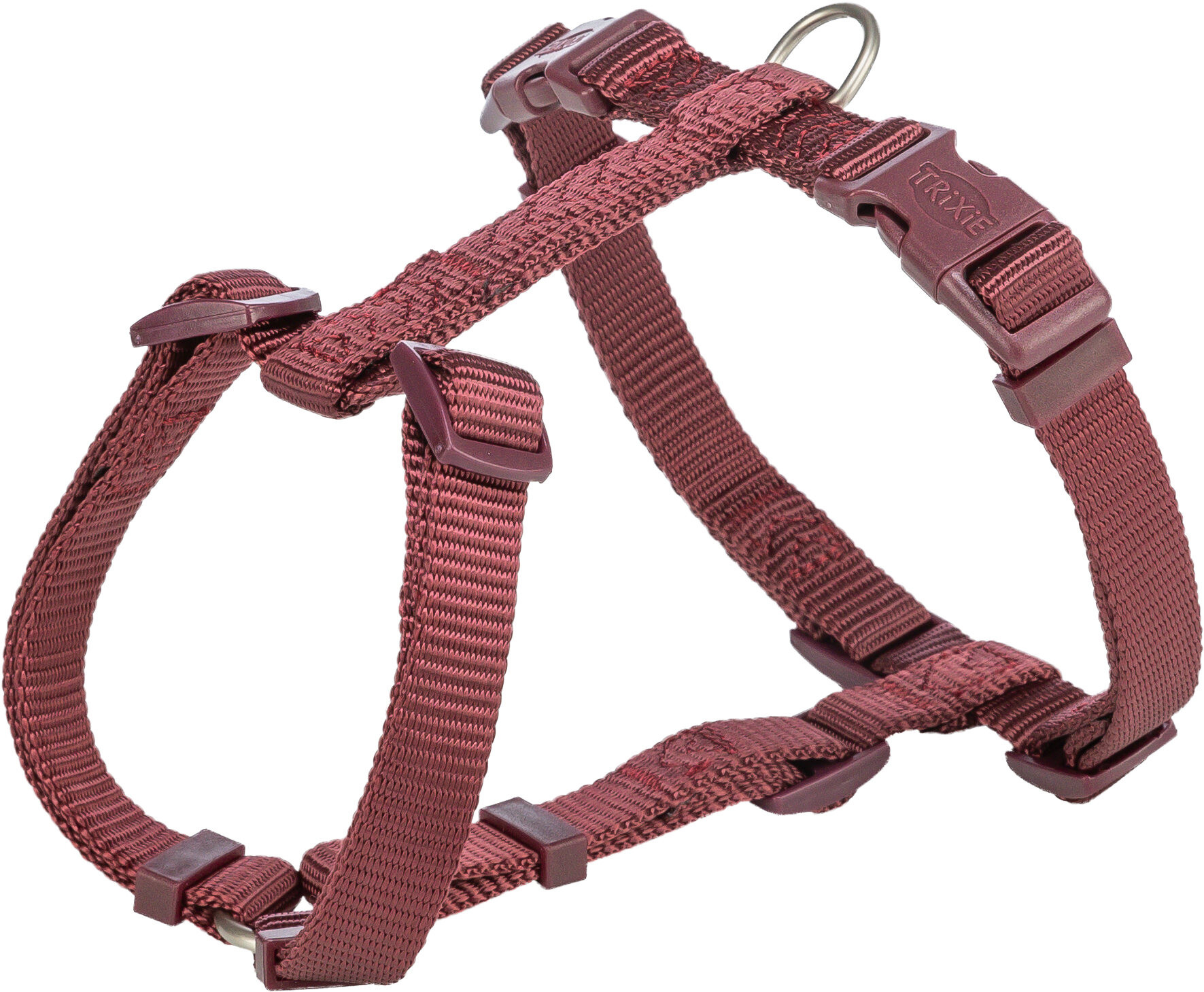 Шлея Trixie Premium H-harness для собак L–XL 75–120 см 25 мм бордова